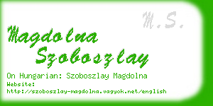 magdolna szoboszlay business card